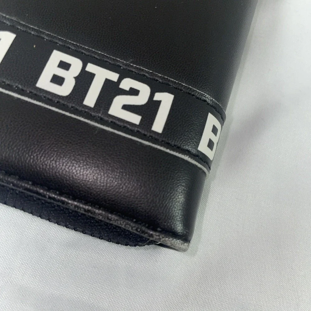 BT21 Line Friends Character Black Zip Around Long Wallet BTS K-Pop Graphic